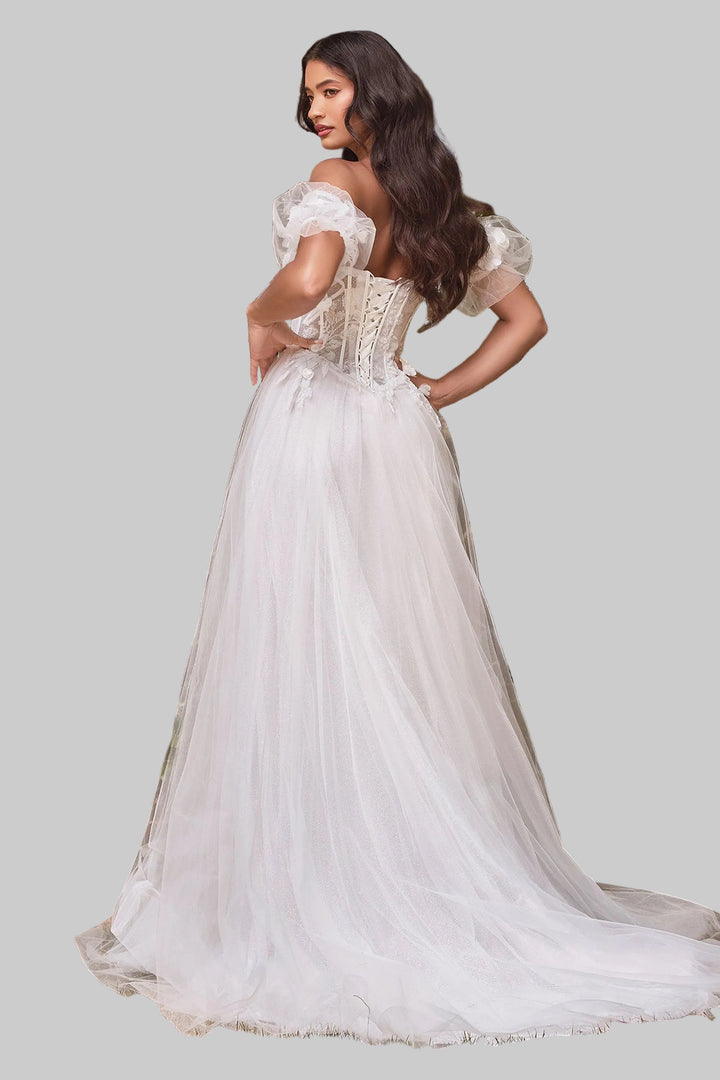 Strapless Floral Ball Gown Bridal/JSandiclothing