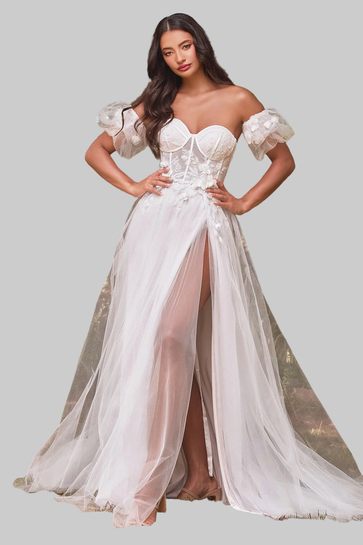 Strapless Floral Ball Gown Bridal/JSandiclothing