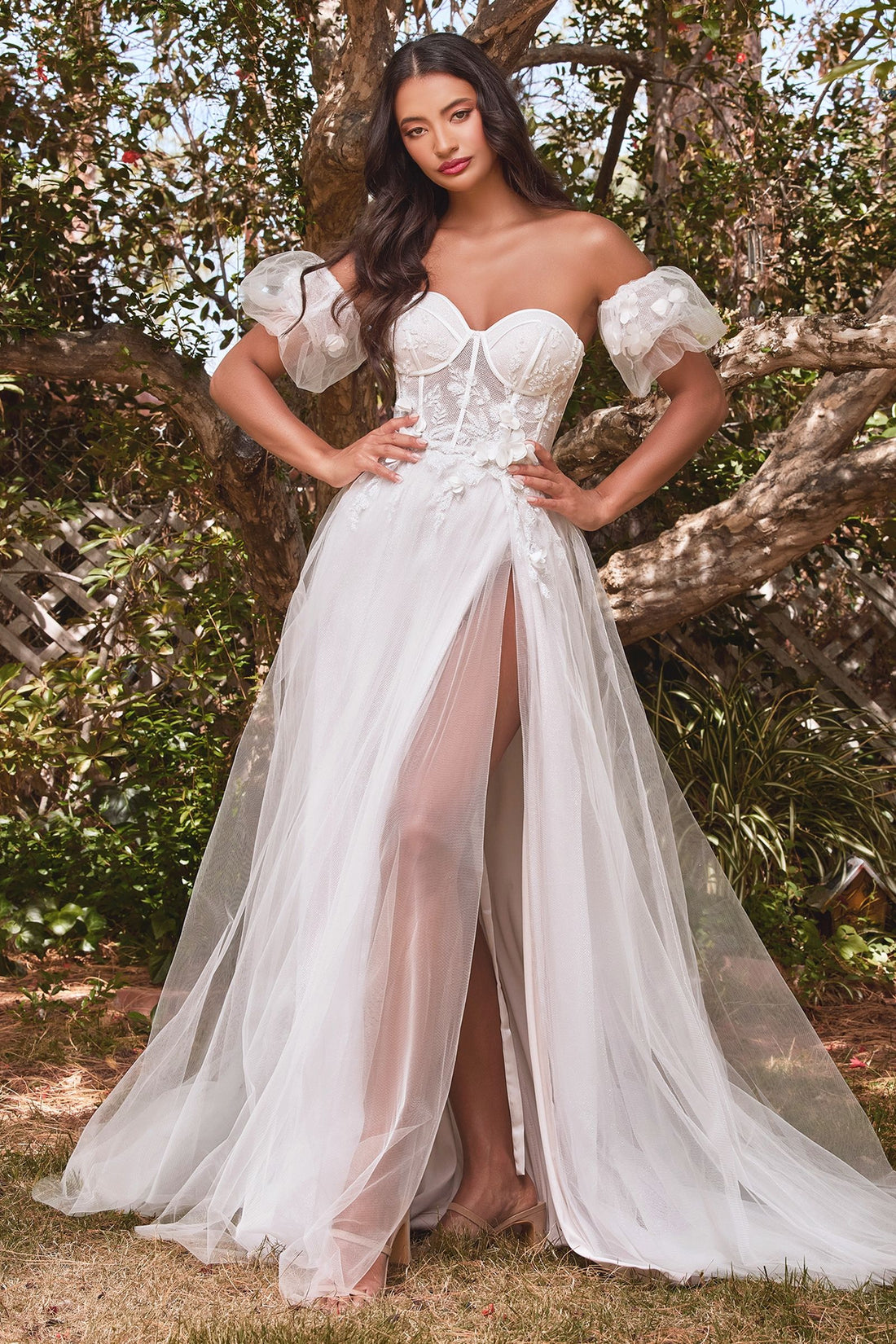 Strapless Floral Ball Gown Bridal/JSandiclothing