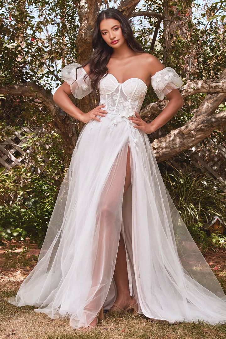 Strapless Floral Ball Gown Bridal/JSandiclothing