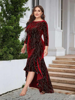 Plus Size Ruffle Hem Dress
