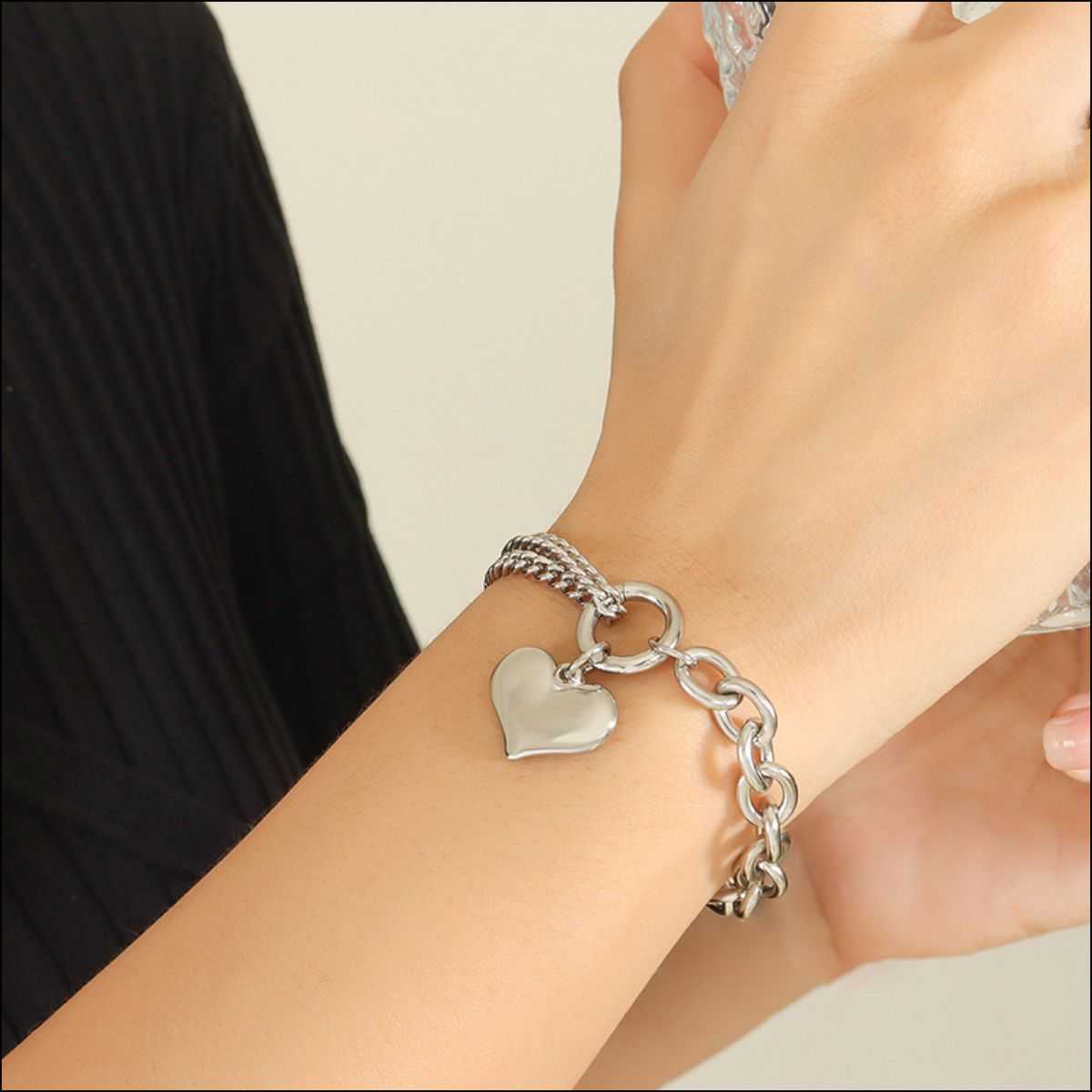 Chain Bracelet|Half Chunky Titanium Steel| Stylish Durable Chic&Trendy - Jsandiclothing.com
