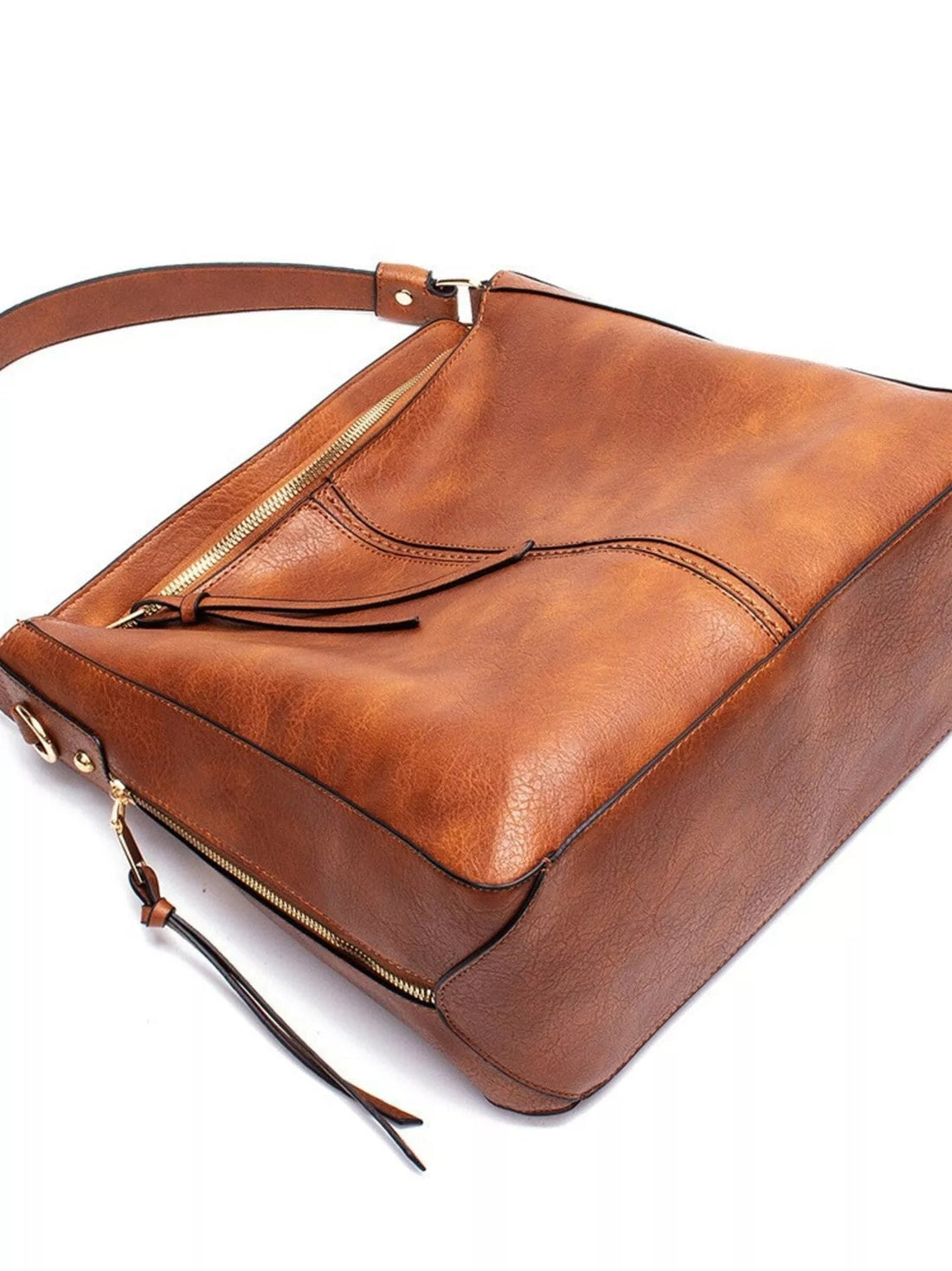 Classic PU Leather Tote Bag - Medium Structured Handbag - Jsandiclothing.com