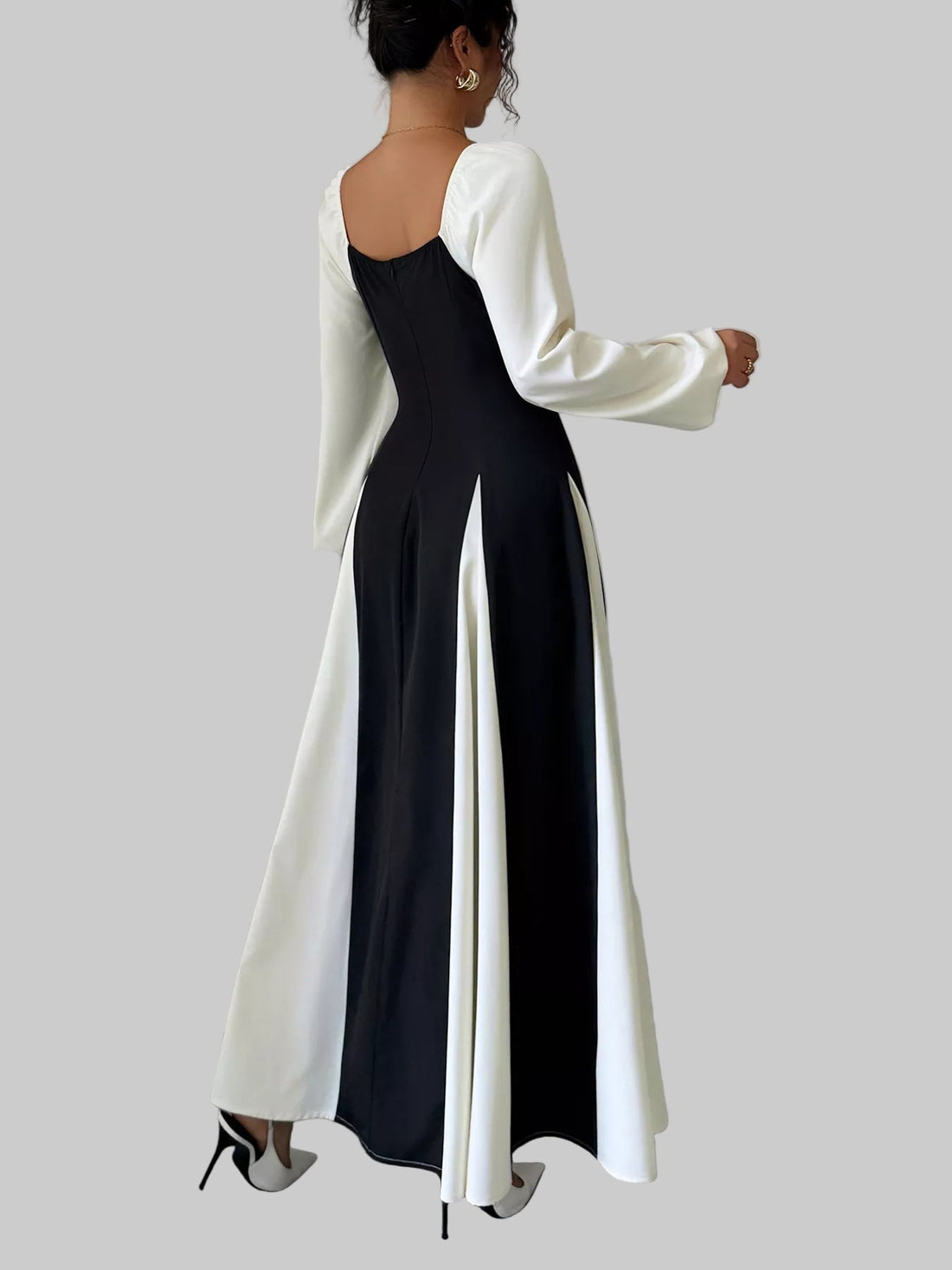 Color Block Square Neck Maxi Dress| JSandiclothing - Jsandiclothing.com