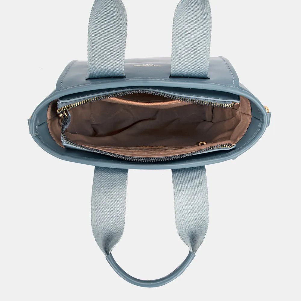 David Jones Small Handbag with Embossed Pattern Handles - Jsandiclothing.com