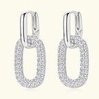 2.16 Carat Moissanite 925 sterling silver earrings with 18K gold plating and oval-shaped design