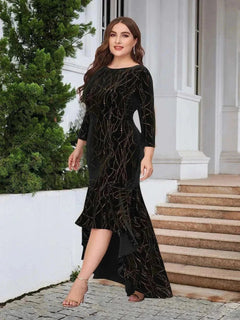 Plus Size Ruffle Hem Dress