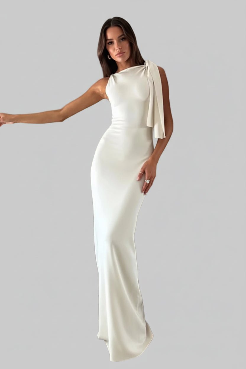 Elegant Sleeveless Tie - Shoulder Maxi Dress - JSandiclothing - Jsandiclothing.com