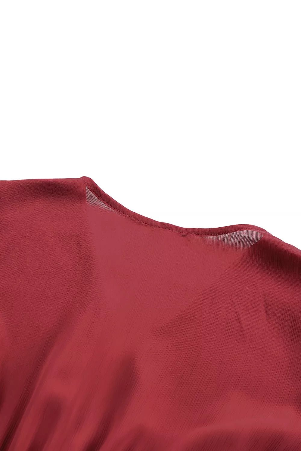 Elegant Tie-Front Ruffle Mini Dress with Smocked Wiast - Jsandiclothing.com
