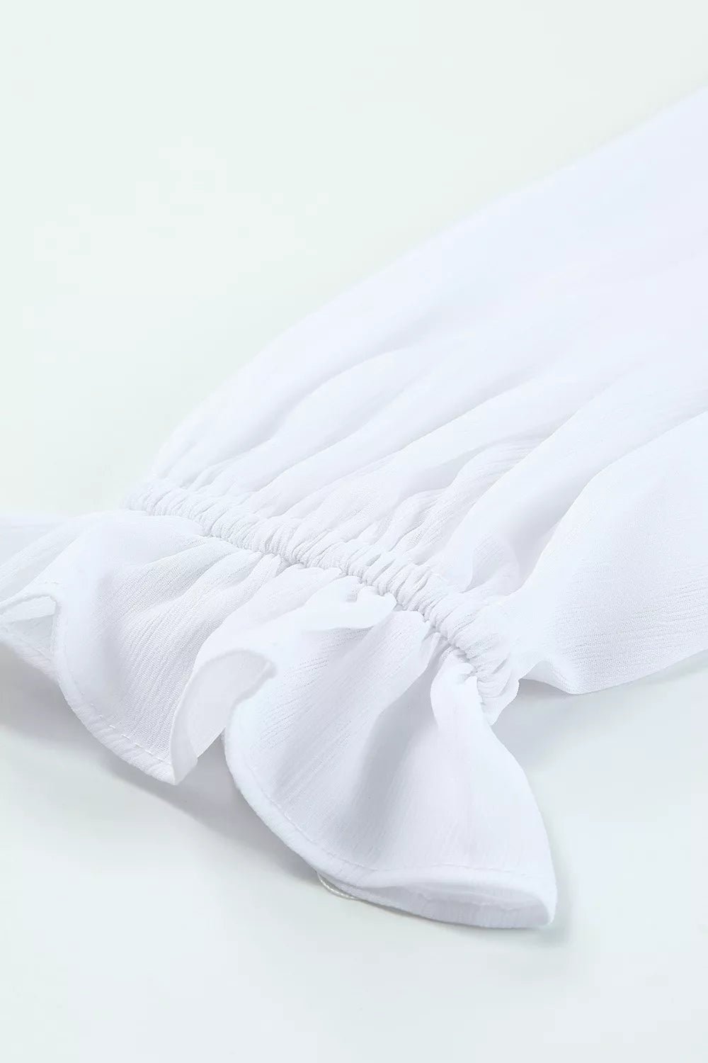 Elegant Tie-Front Ruffle Mini Dress with Smocked Wiast - Jsandiclothing.com