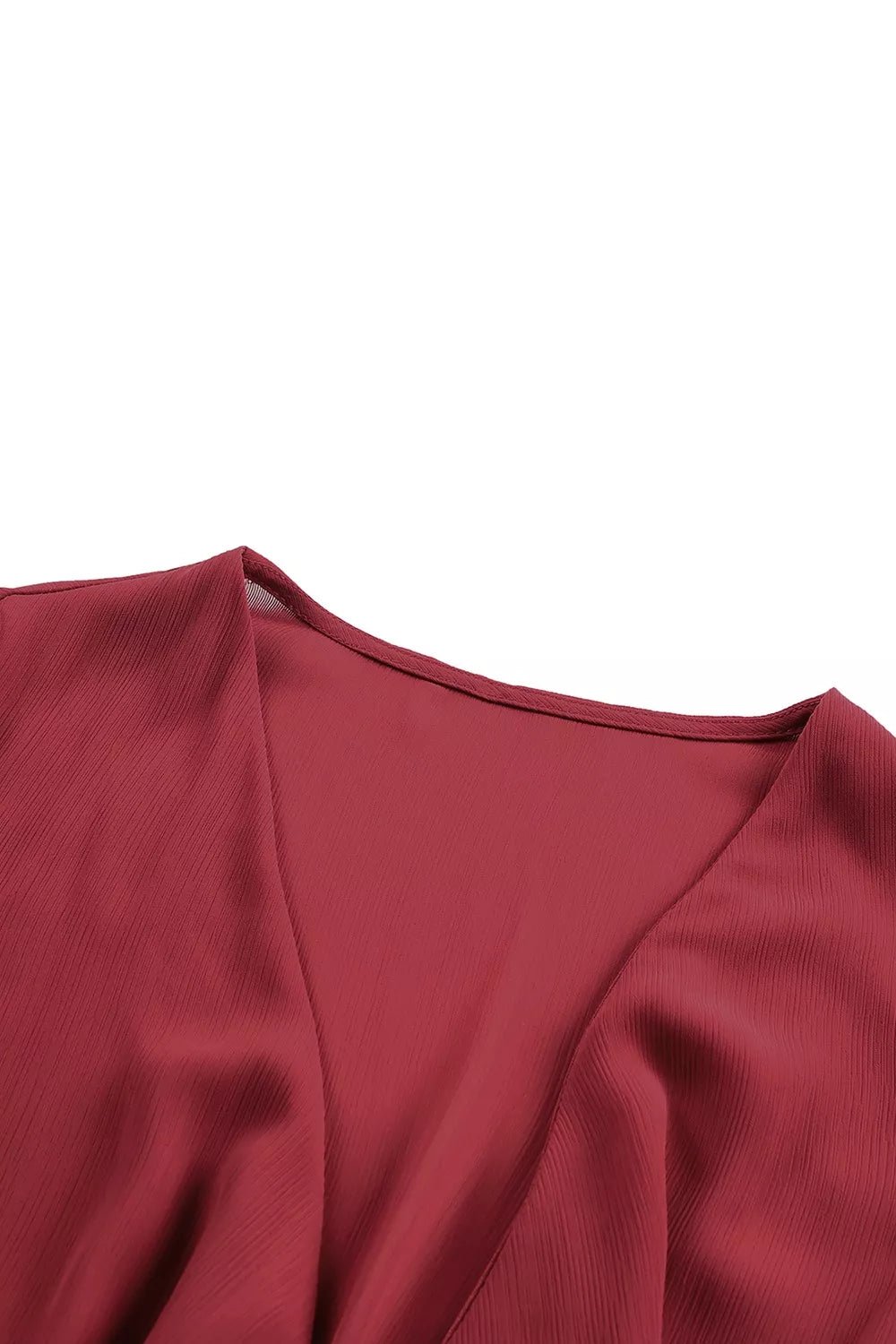 Elegant Tie-Front Ruffle Mini Dress with Smocked Wiast - Jsandiclothing.com