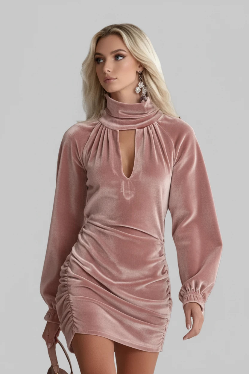 Elegant Velvet Ruched Mini Dress - Luxe Party Style | JSandi - Jsandiclothing.com
