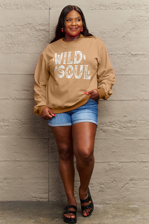 Simply Love Full Size WILD SOUL Graphic Sweatshirt