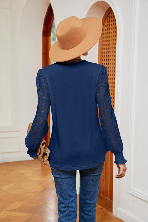 V-Neck Long Sleeve Blouse