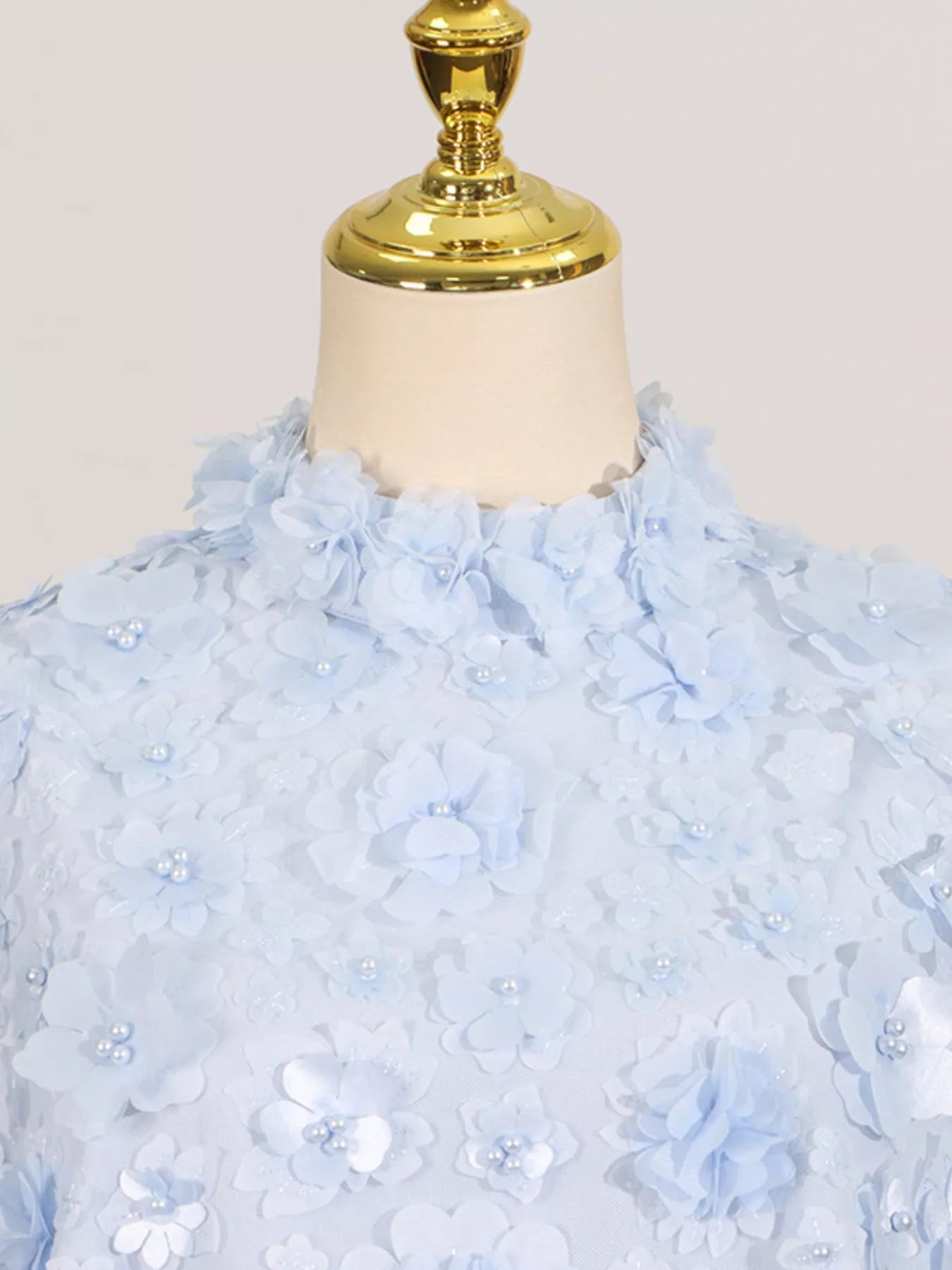 Floral Applique High Neck Sleeveless Mini Dress - Jsandiclothing.com