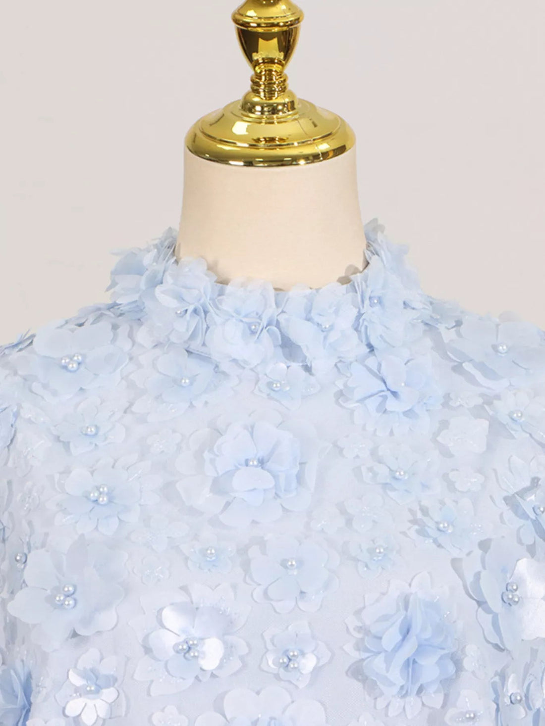 Floral Applique High Neck Sleeveless Mini Dress - Jsandiclothing.com