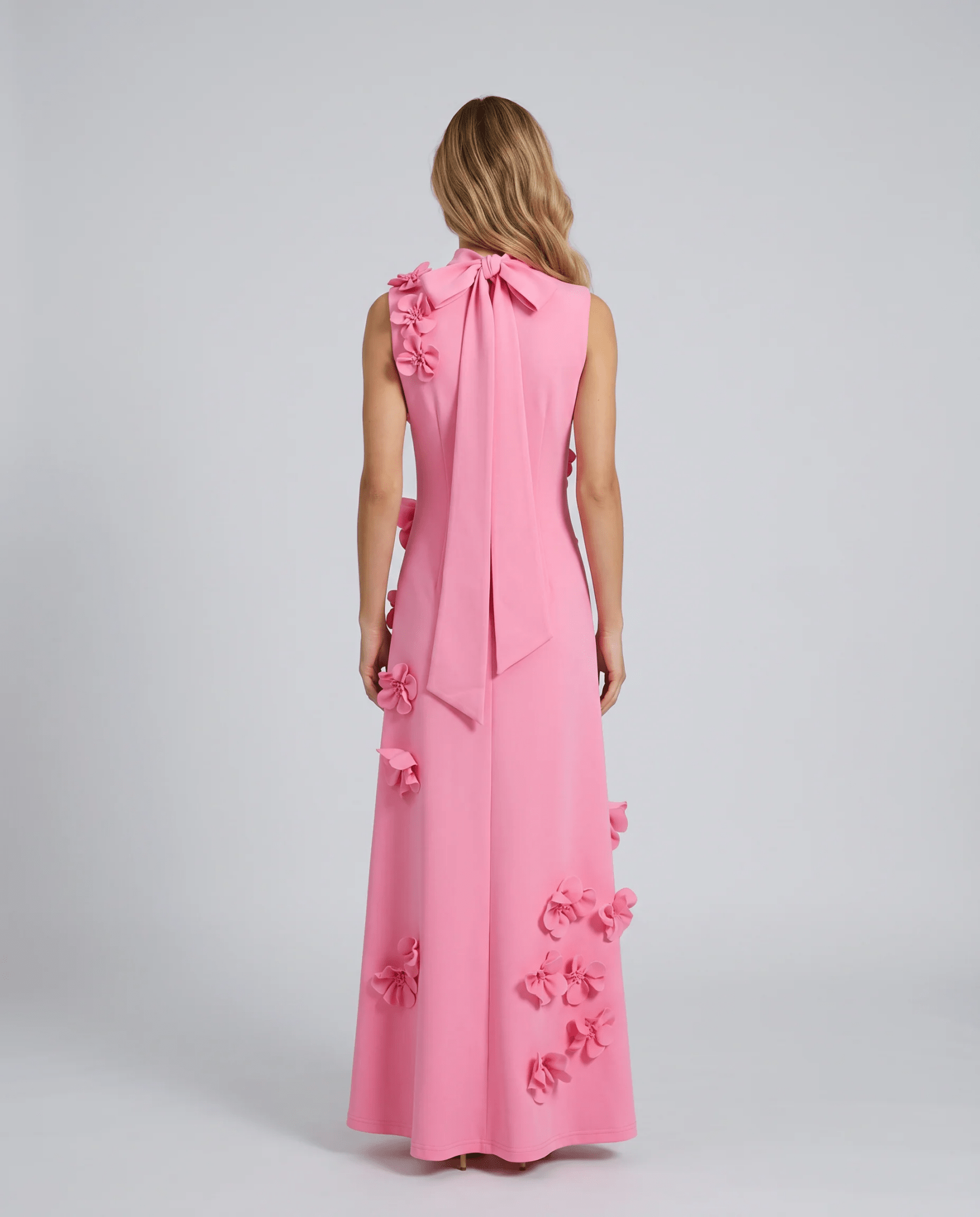 Floral Applique Sleeveless Maxi Dress – Elegant - Jsandiclothing.com