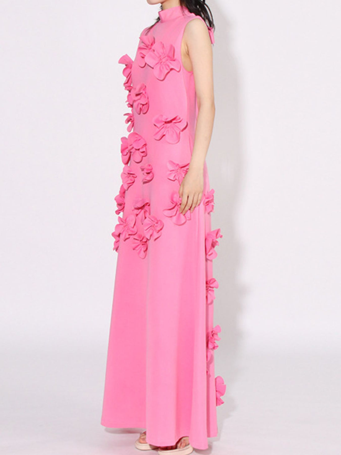 Floral Applique Sleeveless Maxi Dress – Elegant - Jsandiclothing.com