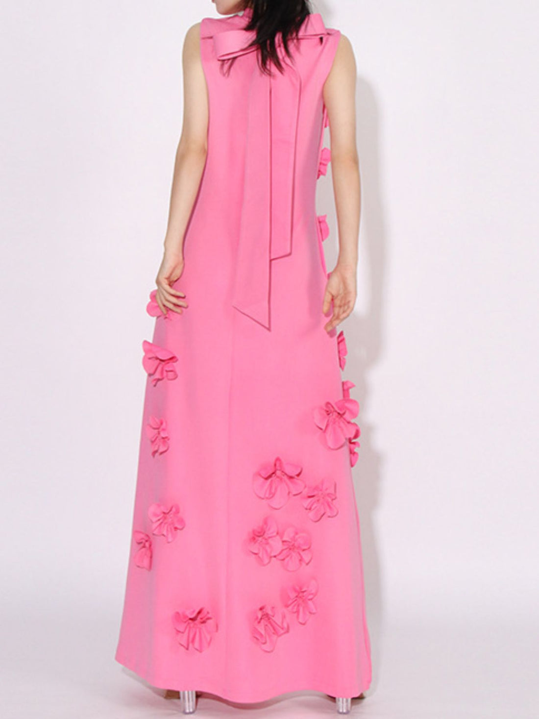 Floral Applique Sleeveless Maxi Dress – Elegant - Jsandiclothing.com