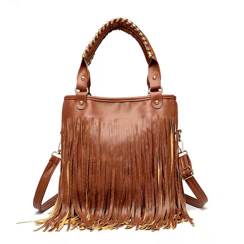 Fringe PU Leather Handbag - Boho Chic Crossbody | JSandi - Jsandiclothing.com