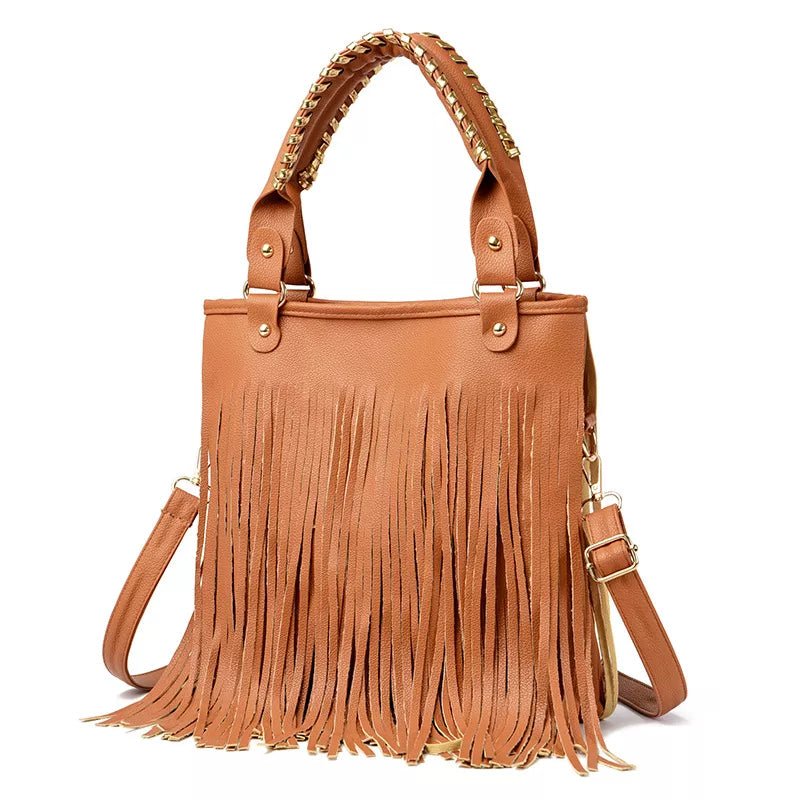 Fringe PU Leather Handbag - Boho Chic Crossbody | JSandi - Jsandiclothing.com