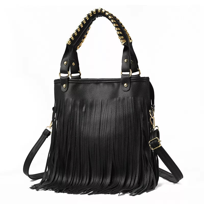 Fringe PU Leather Handbag - Boho Chic Crossbody | JSandi - Jsandiclothing.com