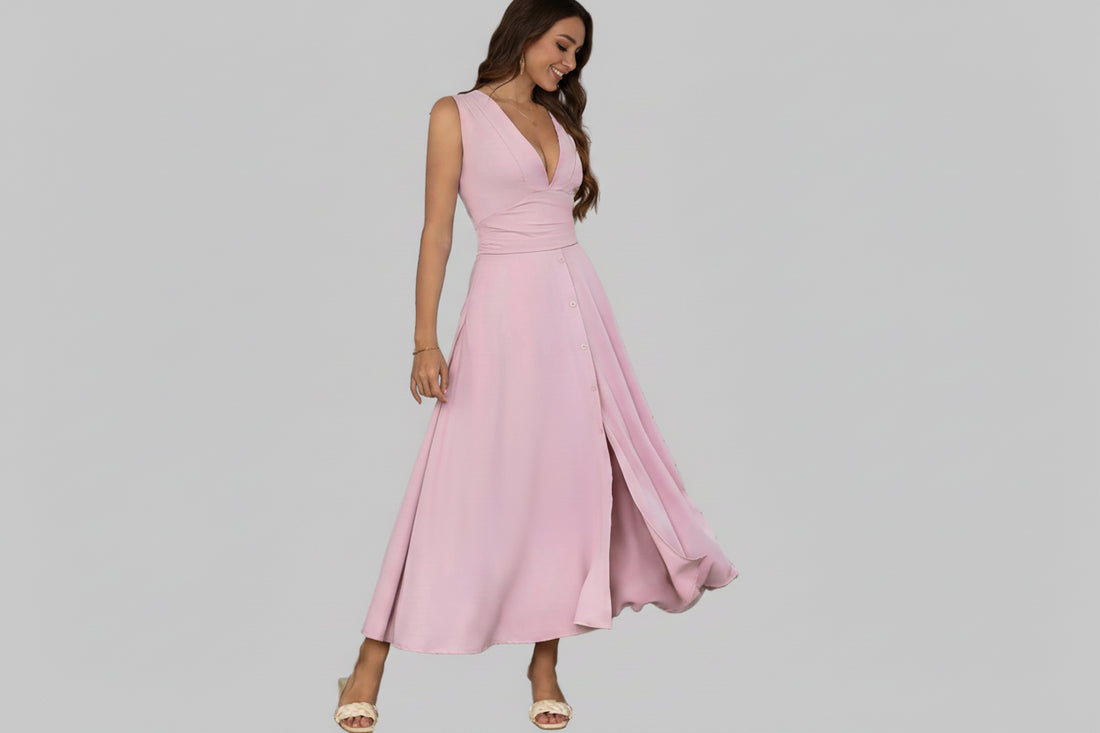 Full Size Slit V - Neck Sleeveless Dress| Plus Size| JSandiclothing - Jsandiclothing.com