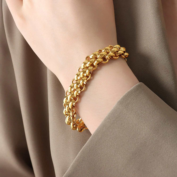 Gold Bracelet Plated |Toggle Clasp - Stylish & Timeless| JSandiclothing - Jsandiclothing.com