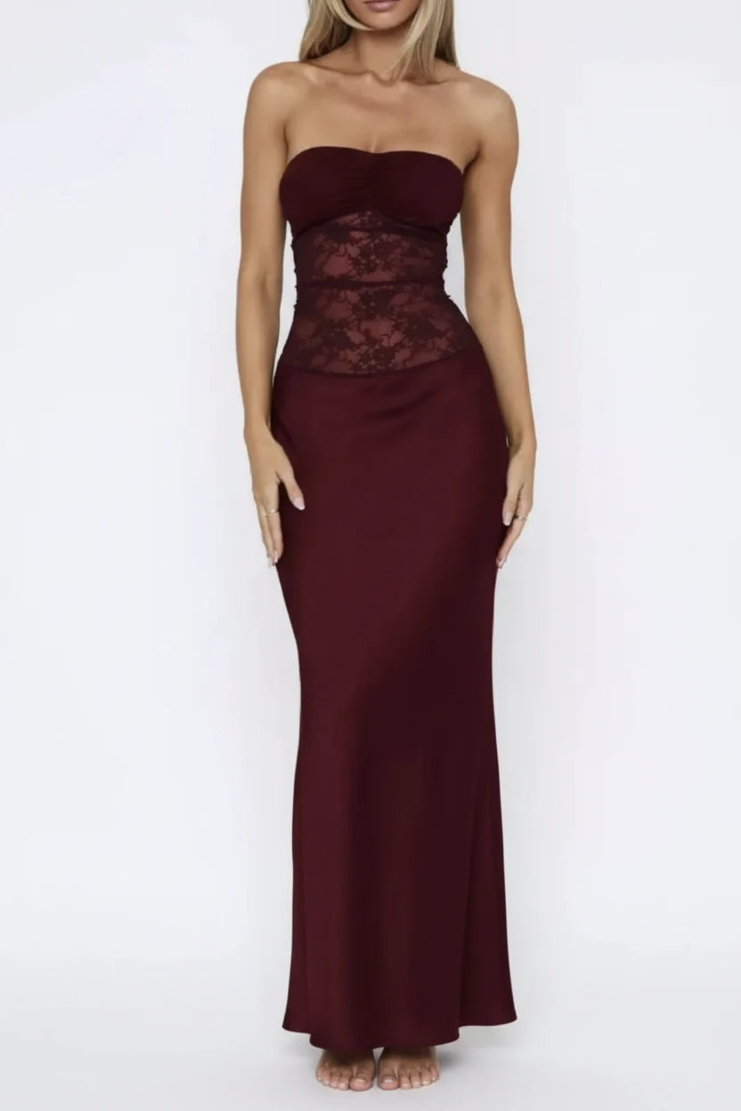 Lace Corset Maxi Dress - Jsandiclothing.com