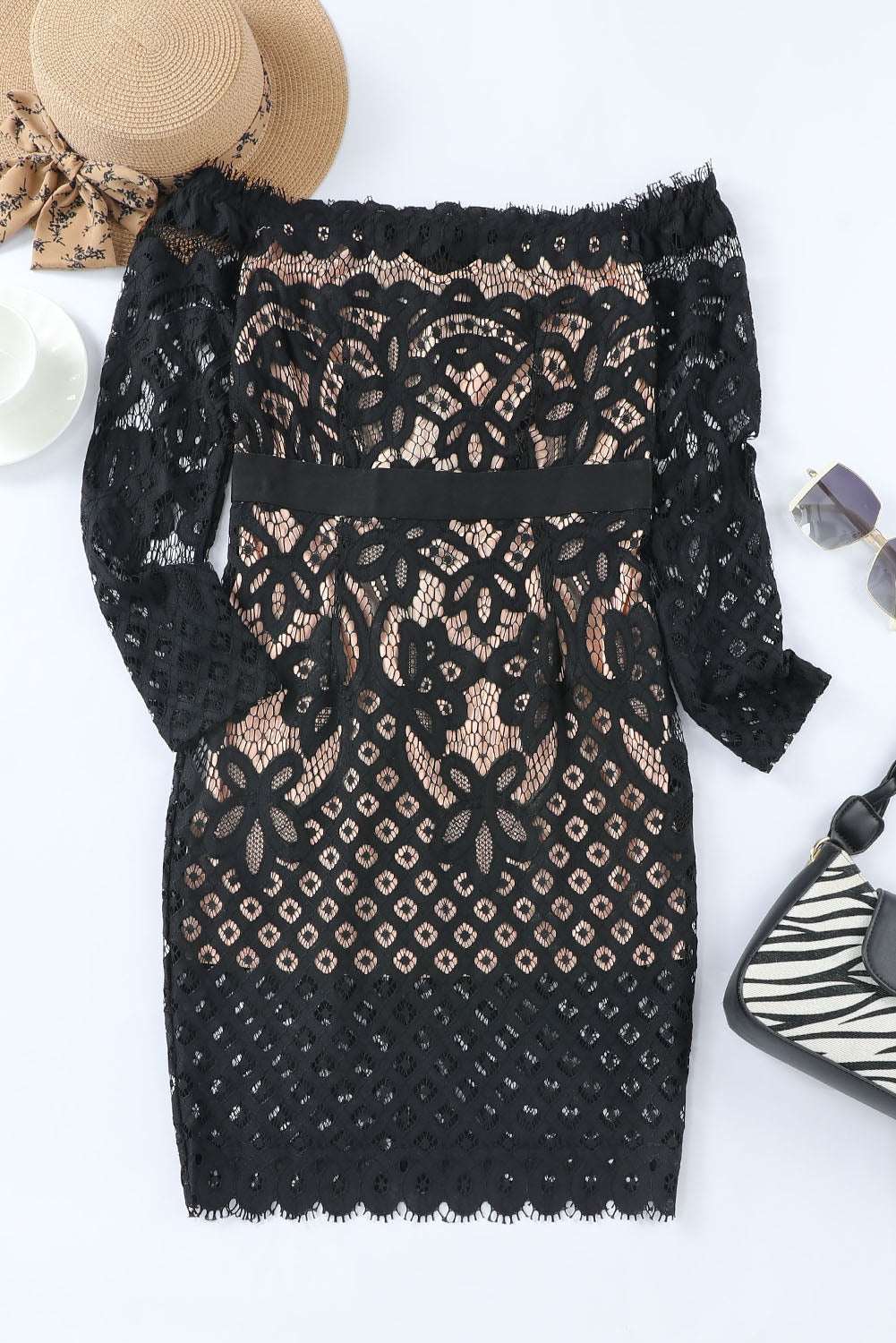 Lace Dress - Off - Shoulder Long Sleeve | Perfect Style for Day or Night - Jsandiclothing.com