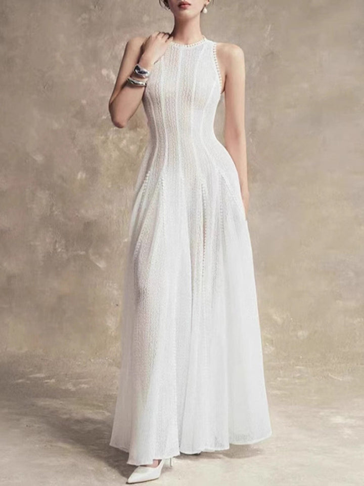 Lace Round Neck Sleeveless Maxi Dress | Timeless - Jsandiclothing.com