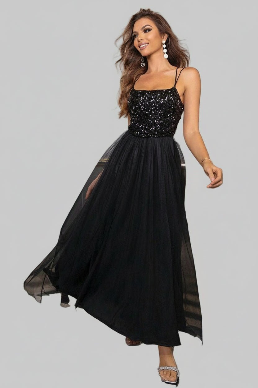 Lace - Up Backless Mesh Dress - Sheer & Slightly Stretchy Bodycon Style - Jsandiclothing.com