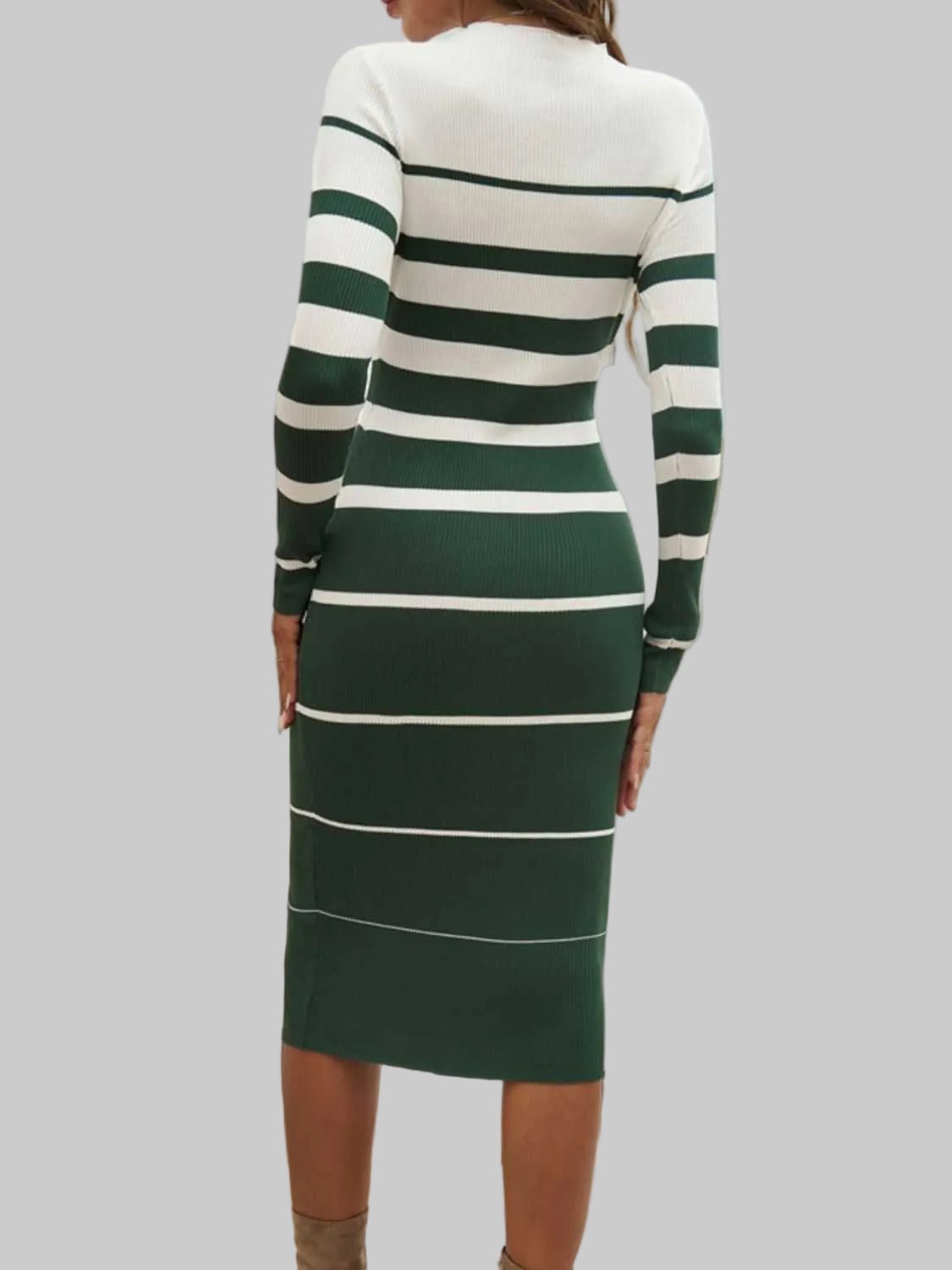 Long Sleeve Midi Dress - Bold & Elegant & Timeless Women's Fashion - Jsandiclothing.com
