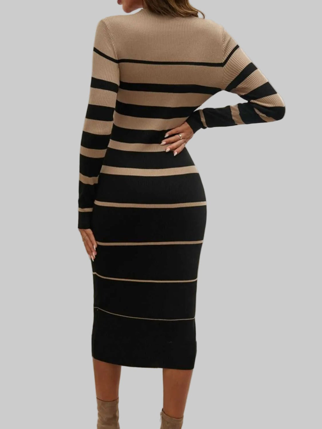 Long Sleeve Midi Dress - Bold & Elegant & Timeless Women's Fashion - Jsandiclothing.com