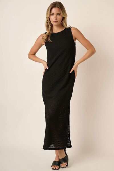 Long Sleeveless Dress with Side Slit Round Neck - Chic& Stylish Looks - Jsandiclothing.com
