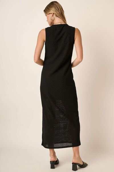 Long Sleeveless Dress with Side Slit Round Neck - Chic& Stylish Looks - Jsandiclothing.com