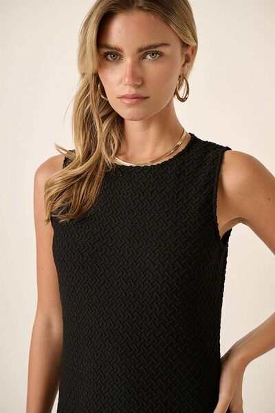 Long Sleeveless Dress with Side Slit Round Neck - Chic& Stylish Looks - Jsandiclothing.com