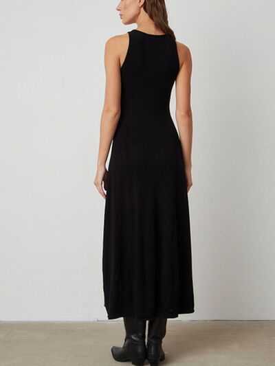 Maxi Dress Side Slit Round Neck Sleeveless - Chic & Versatile Style - Jsandiclothing.com