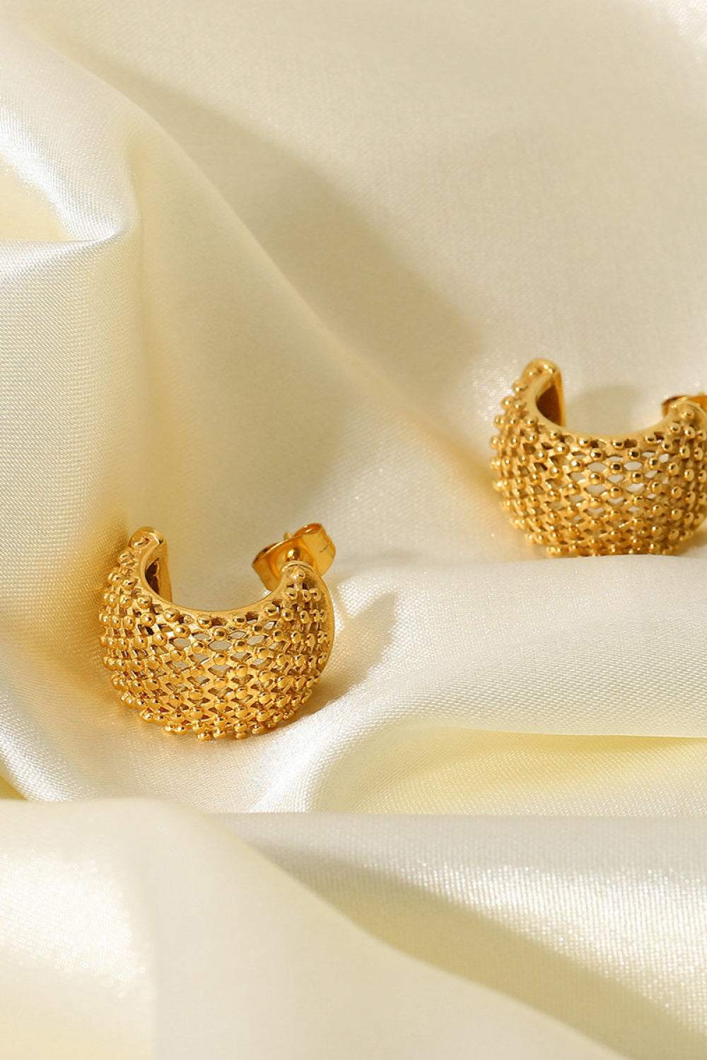 Mesh Half Hoop Earrings - Jsandiclothing.com