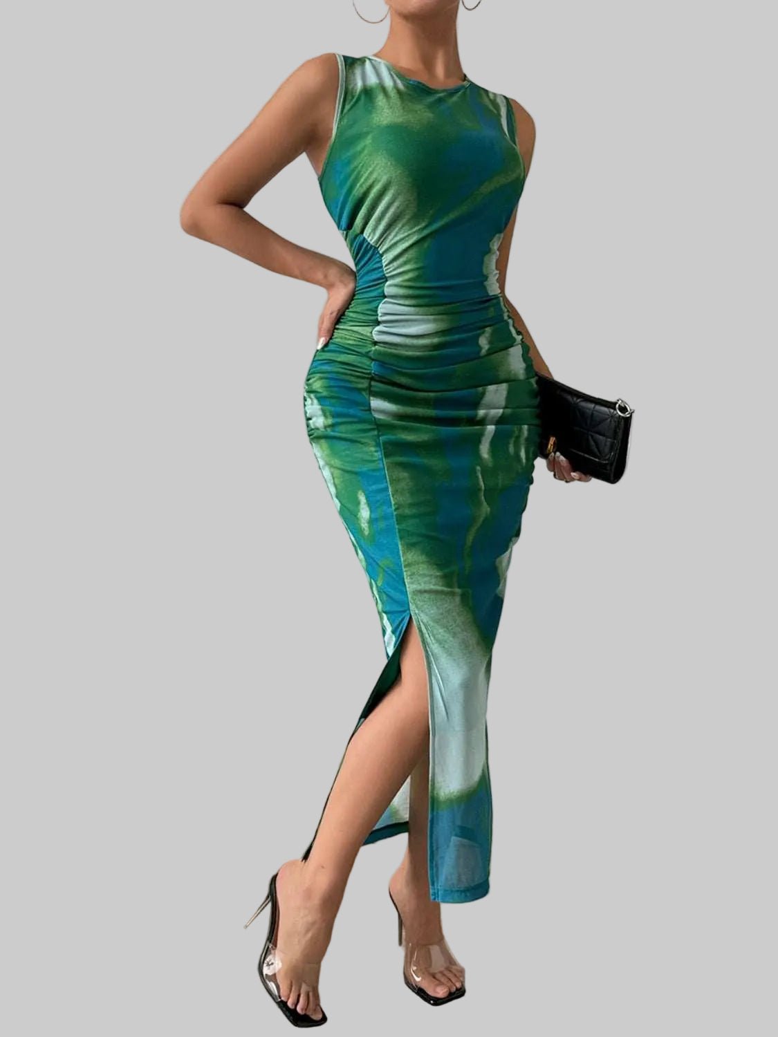 Midi Dress |Honey Slit Round Neck Tank - Stylish & Comfortable Chic Fit - Jsandiclothing.com