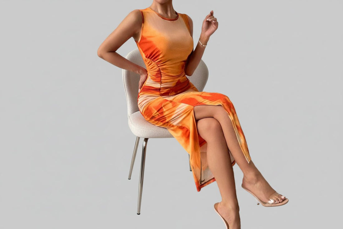 Midi Dress |Honey Slit Round Neck Tank - Stylish & Comfortable Chic Fit - Jsandiclothing.com