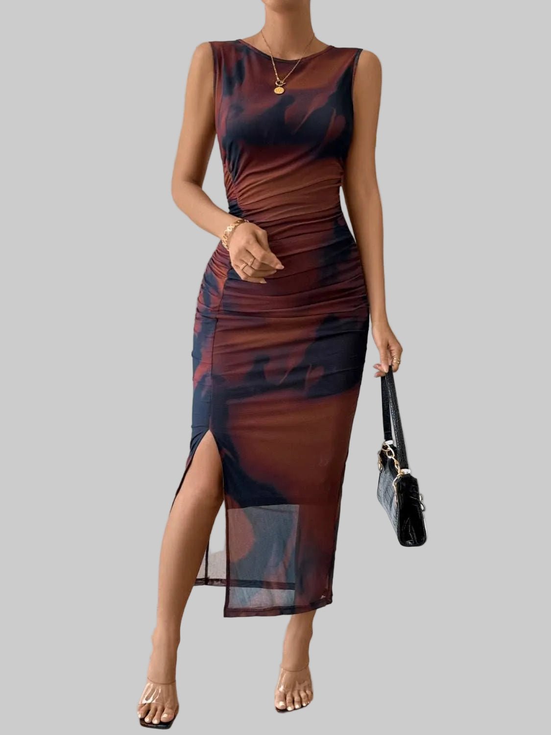 Midi Dress |Honey Slit Round Neck Tank - Stylish & Comfortable Chic Fit - Jsandiclothing.com