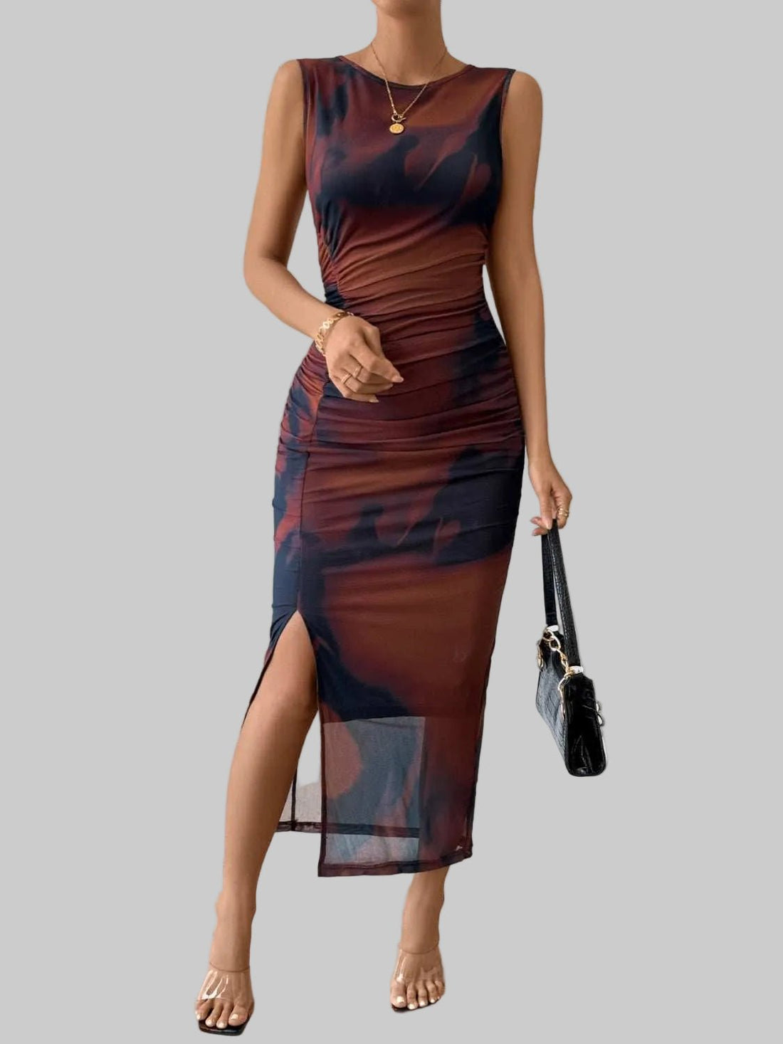 Midi Dress |Honey Slit Round Neck Tank - Stylish & Comfortable Chic Fit - Jsandiclothing.com