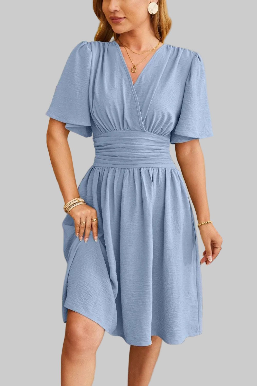 Midi Dress |Short sleeve - Elegant Chic & Stylish for Any Occasion - Jsandiclothing.com