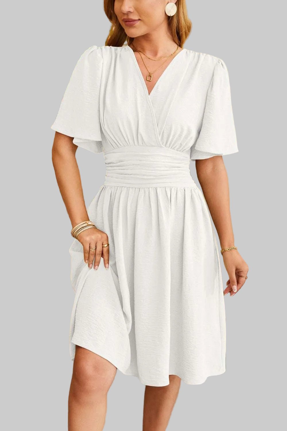 Midi Dress |Short sleeve - Elegant Chic & Stylish for Any Occasion - Jsandiclothing.com