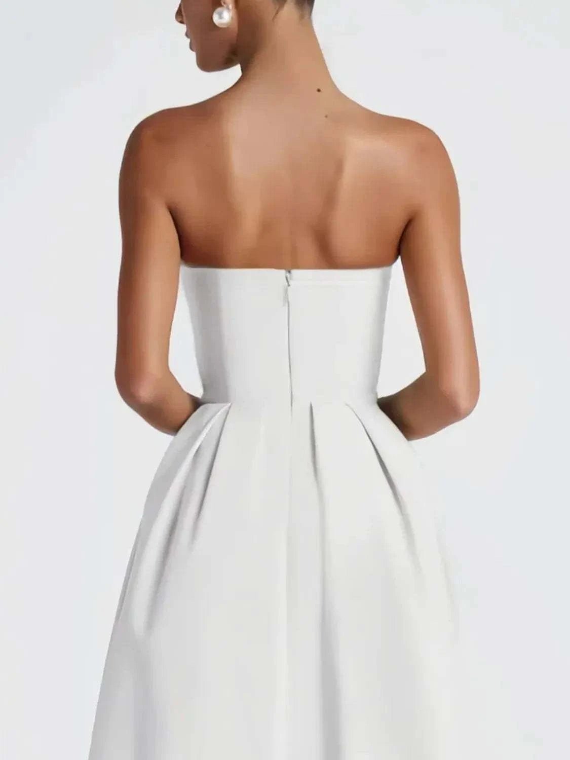 Midi Dress | Solid Color Tube Stylish Fitted and Comfortable Wear - Jsandiclothing.com