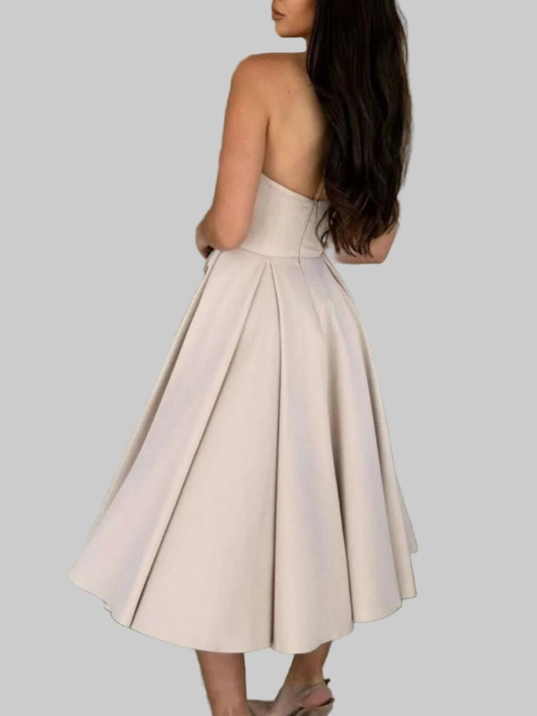 Midi Dress | Solid Color Tube Stylish Fitted and Comfortable Wear - Jsandiclothing.com