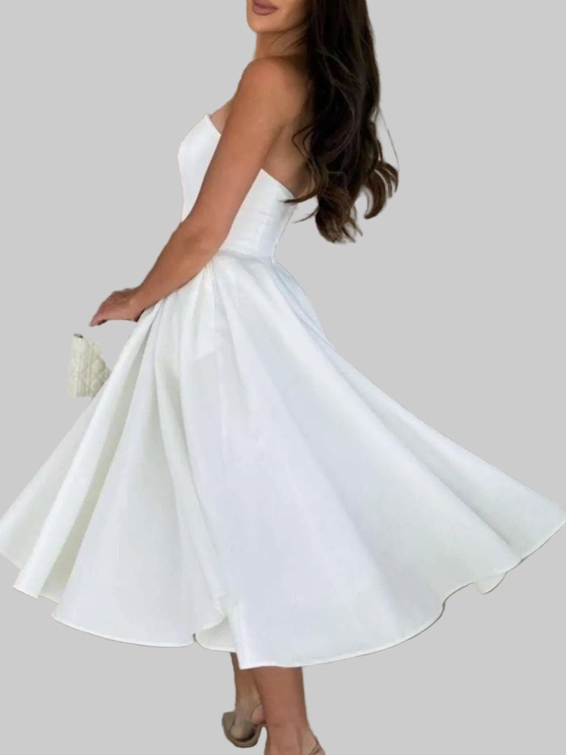 Midi Dress | Solid Color Tube Stylish Fitted and Comfortable Wear - Jsandiclothing.com