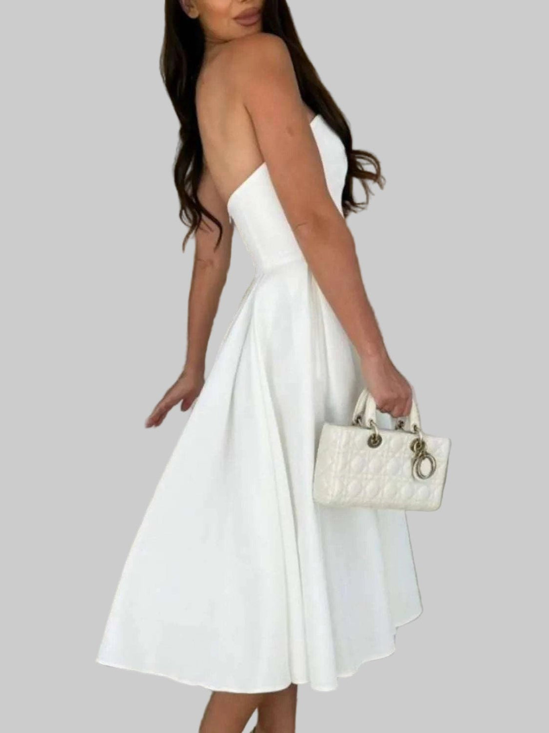 Midi Dress | Solid Color Tube Stylish Fitted and Comfortable Wear - Jsandiclothing.com