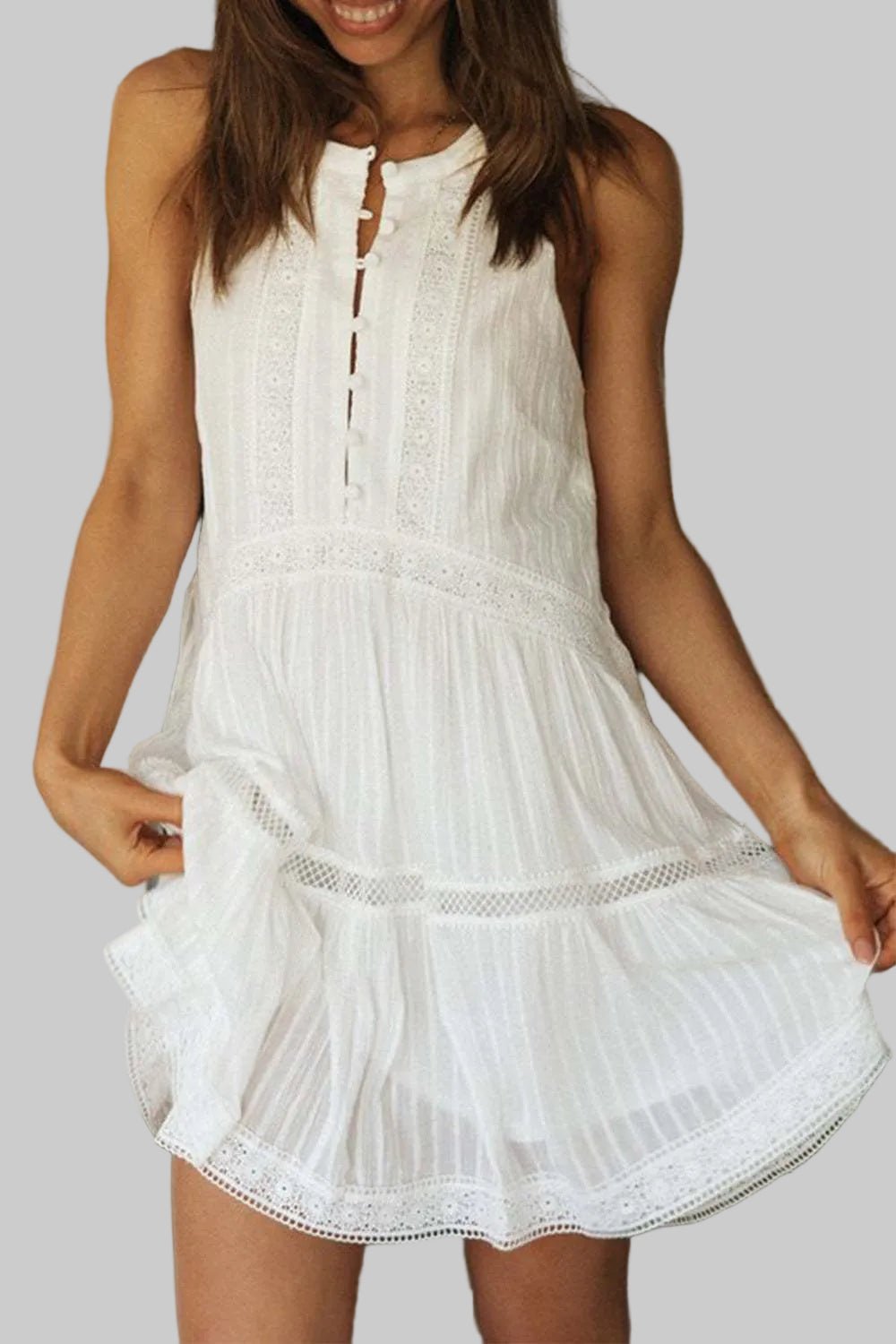 Mini Dress with Half Button Detail – Stylish & Trendy - Jsandiclothing.com